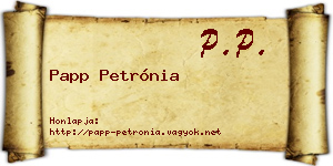 Papp Petrónia névjegykártya